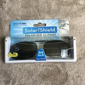 Solar Shield Clip-on Polarized Sunglasses Size 54 Rec 5 Black Full Frame New